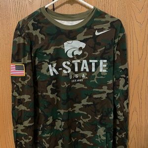 K-State Nike Camo “On-Field” Long sleeve light sweater - SIZE MEDIUM